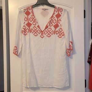 100% Linen Beaded Cover Up by Calypso